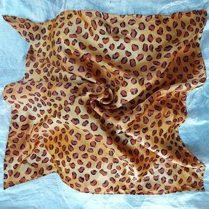Silk leopard print scarf